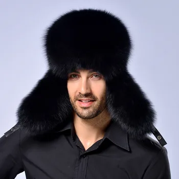 Caciula de blana de sex masculin iarna blană de raton termică de moda real, căciula din blană de vulpe blană pălărie