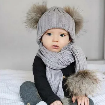 Cald Iarna pentru Copii Pălărie de Lână Eșarfă Seturi Copii Fete Baieti Copii Pălărie Tricot Capac Pălării Beanie Pentru nou-Nascuti