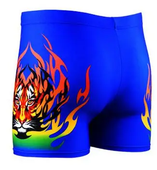 Cald în Stil Bărbați Boxer costume de baie trunchiuri de Nylon Stretch Creșterea Slab ' sunga pantaloni scurți de Înaltă talie tigru Imprimat bord pantaloni scurți