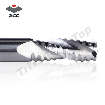 Calitate de Top ZCCCT AL-3W-D12.0 carbură solidă 3 flaut Ondulat marginea end mill 12mm prelucrare dur aliaj de aluminiu