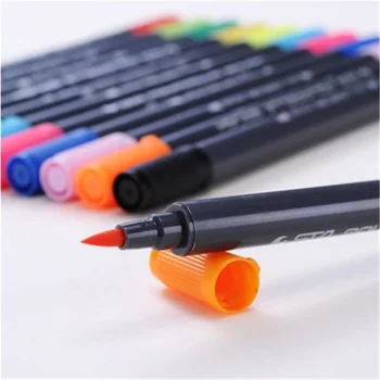 Cap dublu de Colorat Perie Stilou 48 De Culoare Set Flexibil Perie Marker de Culoare de Apă Pen Lichid - Pictura de Cerneală Consumabile