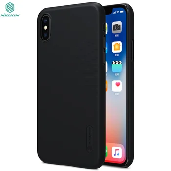 Caz negru Pentru Apple iPhone X Nillkin Frosted Shield Capacul din Spate Pentru Apple iPhone X Caz Bara de protecție Pentru iPhone X Ecran Protector