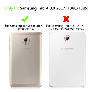 Caz Pentru Samsung Galaxy Tab a 8.0 T380 T385 2017 Cover Heavy Duty 2 in 1 Hibrid Robust Rezistent la Șocuri din Cauciuc Comprimat Funda