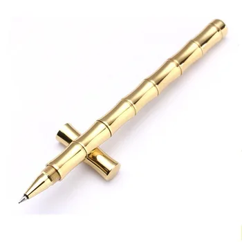 CCGK Bambus Forma de Alamă Tactical Pen Utile EDC Instrument de Femei în aer liber Portabil Auto Instrumente de Apărare, Detasabila Funcționale Scrie Pen