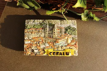 Cefalu, în Sicilia, Italia de Turism de Suveniruri 3D Magnet de Frigider Rasina de Artizanat IDEE de CADOU