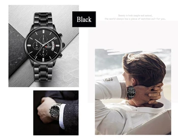 CHENXI relojes hombre negru bandă de oțel pentru bărbați ceasuri de sex masculin quartz multifunctional cronograf 2017 bărbați moda brățară ceas
