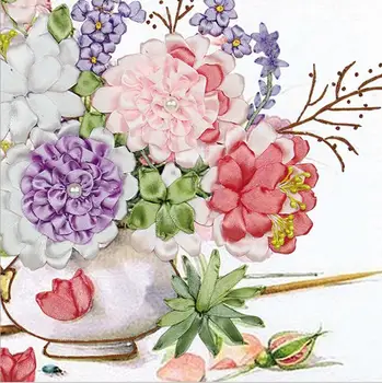 Chineză Manual,DIY Panglică cusatura Cruce Seturi pentru Broderie kit,Masă Florale de dragoste floare panglică Eco-Cusatura decor acasă