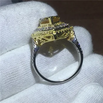 Choucong de sex Feminin Bijuterii de Lux Pere tăiat 5A zircon Cristal inel aur Alb umplut de Logodna Nunta Trupa Inele Pentru Femei bijoux