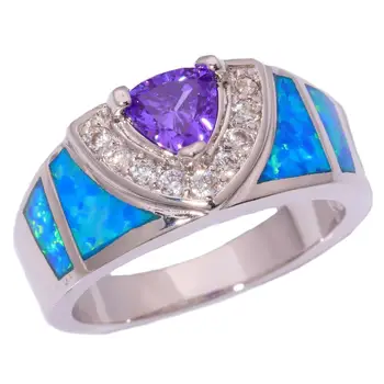 CiNily Creat Albastru Opal Violet Zircon Cubic Zirconia Placat cu Argint en-Gros pentru Femei Bijuterii Inel #6 7 8 9 10 OJ8849