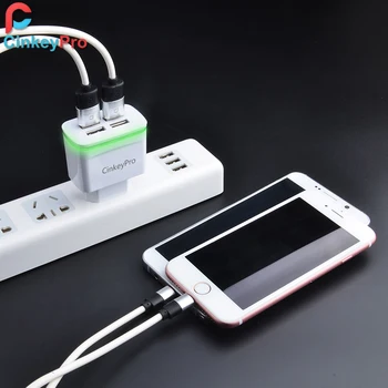 CinkeyPro 4 Porturi USB Încărcător pentru iPhone iPad Samung LED UE Plug 5V 4A Perete Adaptor de Telefon Mobil Universal de Încărcare