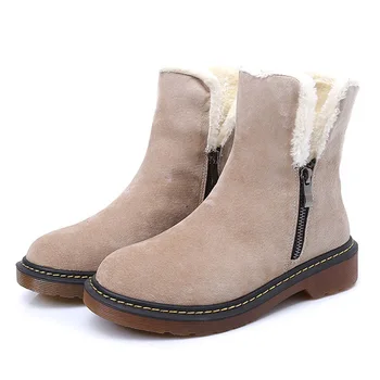 Cizme de zapada 2018 new fashion din piele femei cizme de iarnă de înaltă calitate de pluș cald glezna cizme pentru femei pantofi