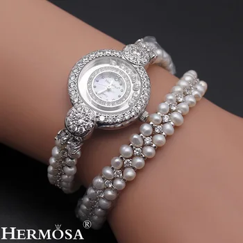 Clasic Bijuterii de Moda high-end multi-perla combinație de bucăți de argint 925 brățară ceas H201