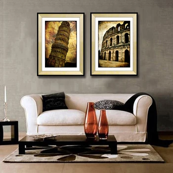 Clasic europa clădire Turn Înclinat din Pisa panza pictura poze de perete pentru camera de zi pictură în ulei poster art decor de perete