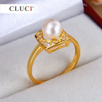 CLUCI 925 de argint sterlină femei perle bijuterii Pătrat inele accesorii de pus margele pe mai multe dimensiuni 6/7/8 de a alege