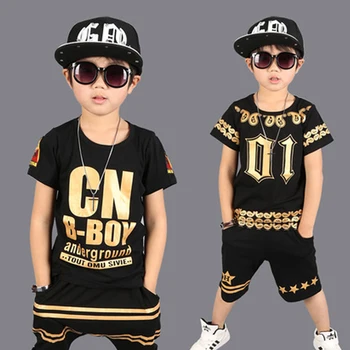 Copii treninguri 4-12Y de Îmbrăcăminte pentru Băieți Enfant tricou+harem pant Moda Băiat Haine Copii Cool Hip Hop Îmbrăcăminte Costum de Sport