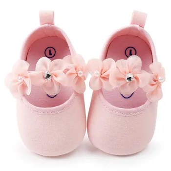 Copil nou-născut Fată Walker Primele Pantofi de Brand de Flori Arc Copilul Sugar Tesatura Fetita Papuceii 0-18M