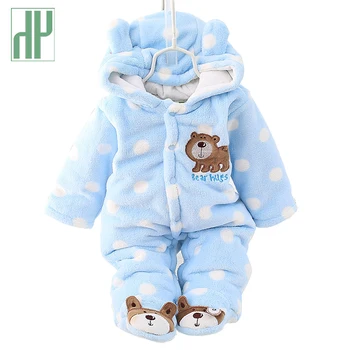 Copilul de iarnă romper flanel cald pluș salopeta Fetita băieți urs animale costum cu Gluga copil nou-născut poarte pijamale, salopete HH