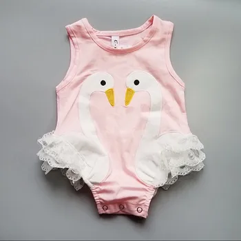 Copilul Romper Animal Baby Girl Lace Romper Baby Girl Haine De Vara 2017 Tutu Romper Baby Costumele Drăguț Copii Sunsuit Swan Princess