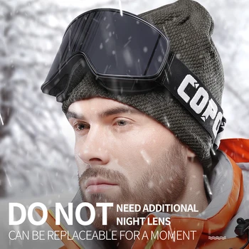 COPOZZ Dual-utilizați Ochelari de Schi Magnetic cu schimbare Rapida 2 in 1 Lentile Anti-ceata UV400 Schi de Noapte Ochelari de Snowboard pentru Barbati & Femei