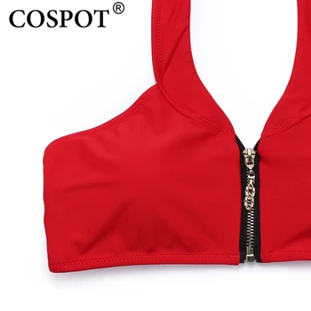 COSPOT Bikini Femei 2018 Fermoar fara Bretele, costume de Baie Femei Costume de baie cu Talie Joasa Bikini Costum de baie Pentru Femei Maillot De Bain Femme