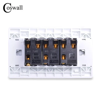 COSWALL Stil Simplu 3 Banda 2 Mod Buton Comutator de Perete Interruptor Culoare Alb intrerupator 114*70mm AC 110~250V C30-118-103