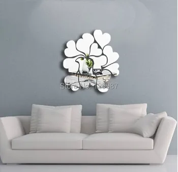 Creative DIY dragoste inima inima oglindă autocolant , 3D acrilice decorative oglindă de perete autocolant , 50x50cm