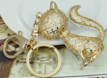 Creative personalizate cristal animal vulpe breloc/accesorii auto/en-gros/chaveiro feminino llaveros femei/porte clef strass