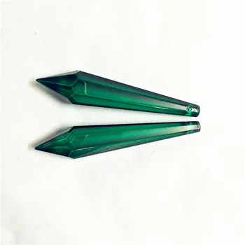 Cristal K9 Calitate de Cristal Sloi de gheață Prisme Zircon Verde 10pc Pandantive Candelabru U-drop Accesorii 38mm/60mm/80mm