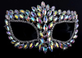 Cristal marquise tip de Bijuterii mască pentru Hallowmas Aliaj de metal stras argint surpriză a festivalului de Mascaradă Masca de Bijuterii