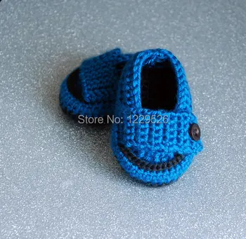 Croșetat Copil Mocasini pantofi Nou-născut de la 0 la 12 Luni pentru băiat