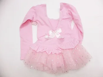 Cu ridicata Și cu amănuntul 2 - 6 ani Roz si alb cu maneci Lungi Fata fusta de balet,copilul tutu dress rochie de printesa,fusta copii Marime:S-XL