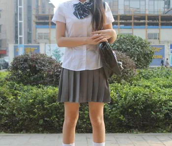 Culoare de apă Japonez de mare talie fuste plisate JK student Fete solid fusta plisata Drăguț Cosplay uniformă școlară fusta