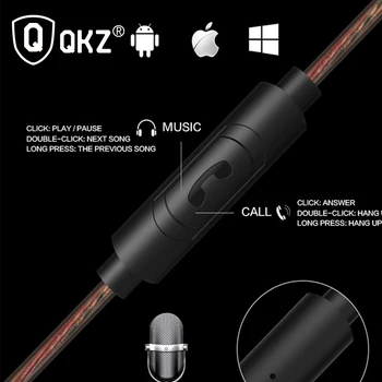 Căști Originale QKZ KD4 Căști Dual Driver Cu Microfon gaming headset mp3 DJ set cu Cască audifonos fone de ouvido auriculares