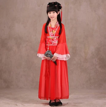 Dans pentru copii Zână Costum de Haine pentru fata Hanfu Rochie Fete Chineză de dansuri Populare Costum