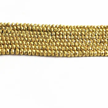 De aur-culoare piatra Hematit Fierbinte naturale Noi 2X4mm 4X6mm 5X8mm 6X10mm abac margele fatetate Margele vrac 15 cm B207