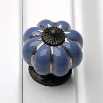De bună Calitate 5Pcs Ceramice pline de culoare Mâner Trageți Butoanele Cabinet de Dovleac Ușă Sertar Dulap Vestiar Manere Butoane