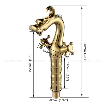 De Lux Bazinul Robinet Dragon De Aur În Formă De Baie Robinete Dual Titularul Rece & Fierbinte Mixer Robinet Chiuveta
