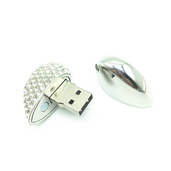 De mare Viteză 6 Culori Metalice inima pendrive 4GB 8GB 16GB 32GB Inima Diamond USB 3.0 Flash Drive Memory Stick cu o frumoasa Cutie de Cadou