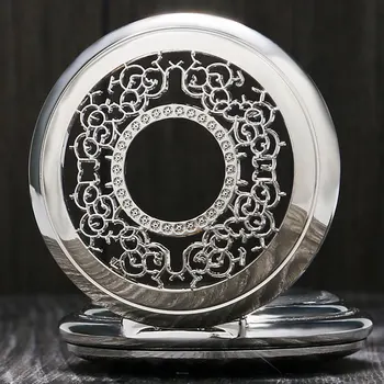 De moda de Argint din Oțel Steampunk Mecanice Ceas de Buzunar Bărbați Femei Colier Ceas CADOU FOB Epocă Gol Ceas de Buzunar P802