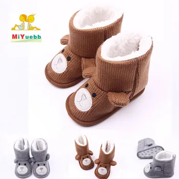 De tricotat lână pantofi pentru copii nu își pot permite pentru nou-născuți băieți fete jos Infant Toddler Acasă Papuci Copii Ursul ureche 4xz12