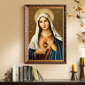 De uz casnic podoaba fecioarei Maria, Inima sacră A art decor pictura de imprimare Giclee print pe panza de Crăciun rame 5