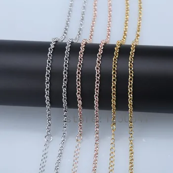 De vânzare la cald 32 inch cupru lanțuri de aur a crescut de argint 85cm O - stil lung lanț colier cu incuietoare homar se potrivesc bijuterii pandantive femei