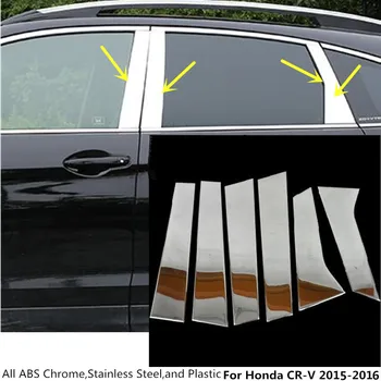 De vânzare la cald caroserie stick otel inoxidabil geam garnitura stâlpului mijloc coloana trim hote 6pcs Pentru Honda CRV CR-V 2016