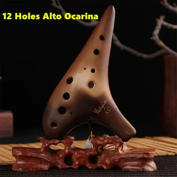 De Înaltă Calitate 12 Hole Ocarina Alto &Soprano C/G/F-Cheie Afumat Procesul De Ardere Profesionale Ceramice Zelda Flaut, Instrumente Muzicale