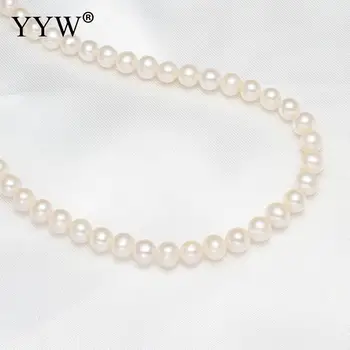 De înaltă Calitate 6-7mm Naturale de apă Dulce Pearl Margele Perle albe Rotunde Margele Vrac Pentru DIY Colier Bracelat a Face Bijuterii