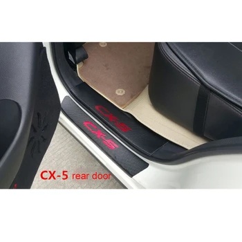 De înaltă Calitate din Fibră de Carbon Mașină Pragului de Ușă Pentru mazda CX-5 CX5 pedala de bun venit pragul de fibra de carbon Proteja Autocolante 8pcs