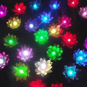 De înaltă calitate din material plastic artificial flori de lotus cu lumini led-uri,Partidul decor de lumină electronice doresc.10x,Freee transport