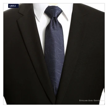 De înaltă Calitate Oficială Legături de Afaceri de Moda Bleumarin cu Dungi, Cravată pentru Bărbați Petrecere de Nunta Cravata 8CM Lățime de Gât Cravată cu Cutie de Cadou