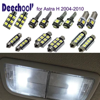 Deechooll 11pcs Masina Becuri cu LED-uri pentru Opel Astra H 2004-2010,Canbus Alb Lumina de Interior pentru Vauxhall Astra H 04-10 plafoniera