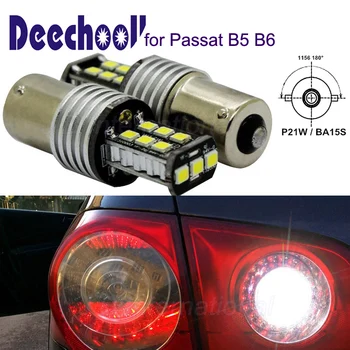 Deechooll 2 buc LED-uri Auto Bec pentru VW Passat B5 B6 96-10,Canbus Reverse Lumina pentru Passat B5 B6 1156 Backup DRL Lampa 1156 7506